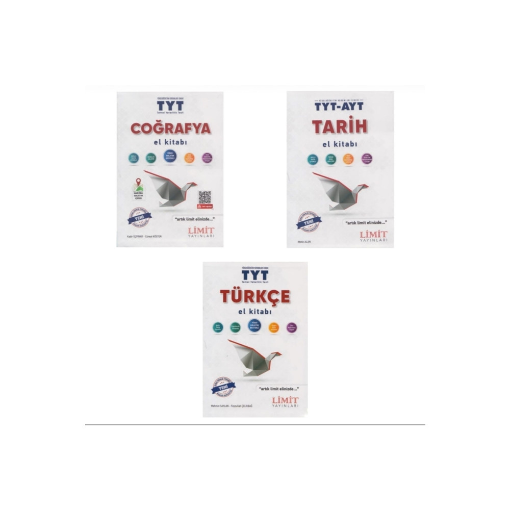 Limit Yayınları Limit 2023-2024 Yeni Basım El Kitap Seti Türkçe Tarih Coğrafya 3 Kitap Tyt Hazırlık Ders Sınav Kitapları Fiyatı