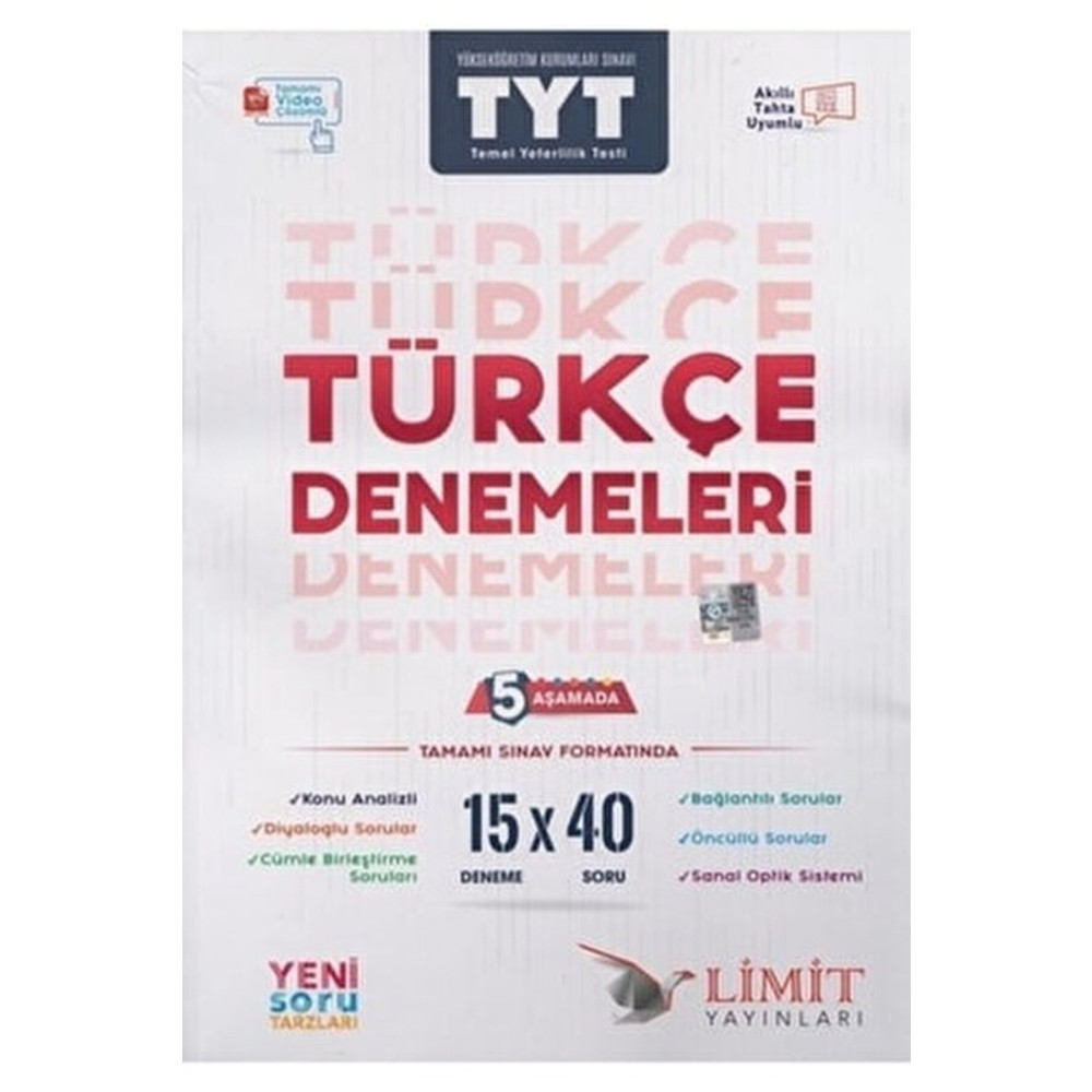 Limit Yayınları Limit Tyt 15li Türkçe Denemeleri Ders Sınav Kitapları Fiyatı
