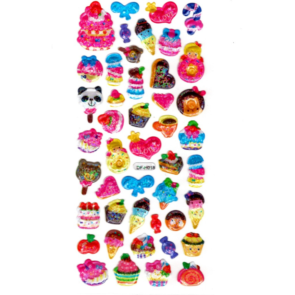 Limmy Işıltılı Sticker Kabartmalı Stiker Defter Planlayıcı Etiket (DFH018)-18X9CM - Şeker Hayvan Okul Etiketi Fiyatı