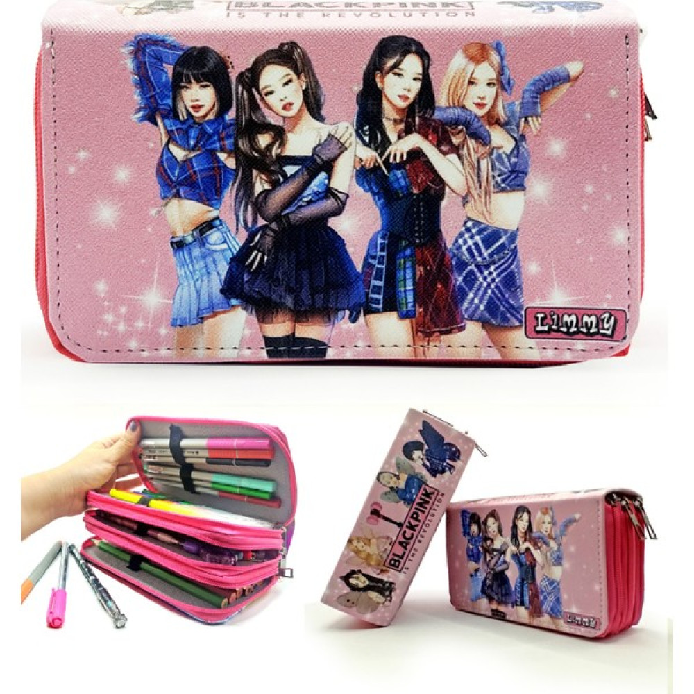 Limmy Kalem Kutusu Black Pink Blink Organizer Kalemkutu Vegan Deri Üç Bölmeli Kalemlik Kalemlik Fiyatı