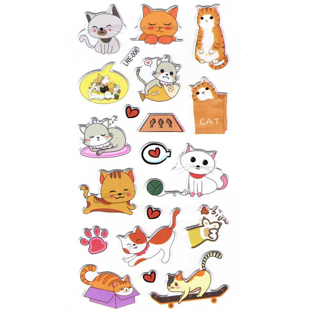 Limmy Sticker Kabartmalı Stiker Defter Planlayıcı Etiket LRE 006 17 x 9 cm Komik Kaykay Kedi Okul Etiketi Fiyatı