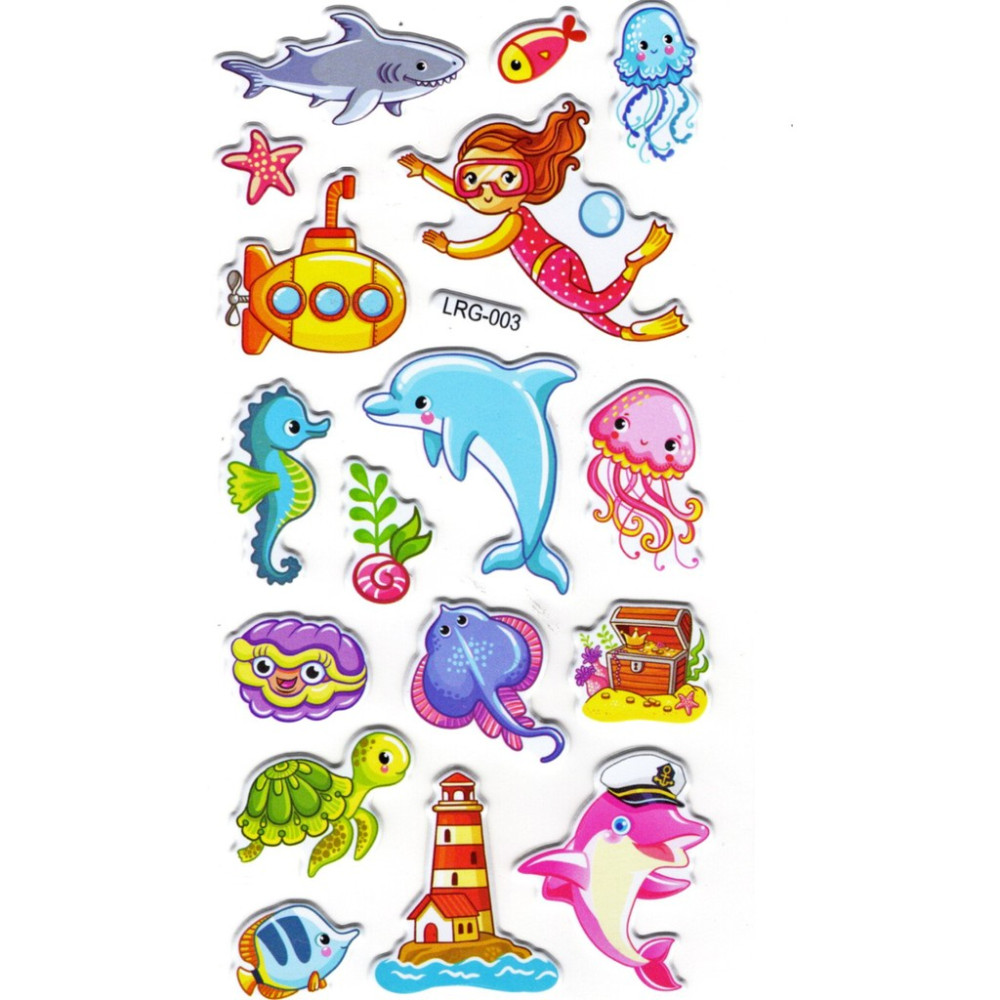 Limmy Sticker Kabartmalı Stiker Defter Planlayıcı Etiket LRG003 17 x 9 cm Deniz Dalgıç Okul Etiketi Fiyatı