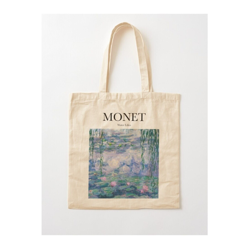 Limon Monet - Zambaklar Baskılı Ham Bez Standart Beden Unisex Çanta & Cüzdan ve Seyahat Çantaları Fiyatı