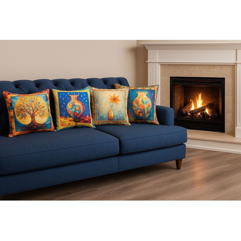 Limon Soft Kırlent Kılıfı 3D Dijital Baskılı 4 Lü Takım Modern Temalı Yastık Kılıfı - 45 x 45 cm - Çok Renkli Yastık Kılıfı Fiyatı