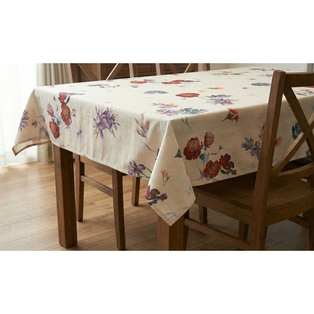Limon Soft Leke Tutmaz 3D Dijital Baskılı Masa Örtüsü Flower Garden 150X150 - Renkli Çiçekli - 150 x 150 cm Diğer Fiyatı