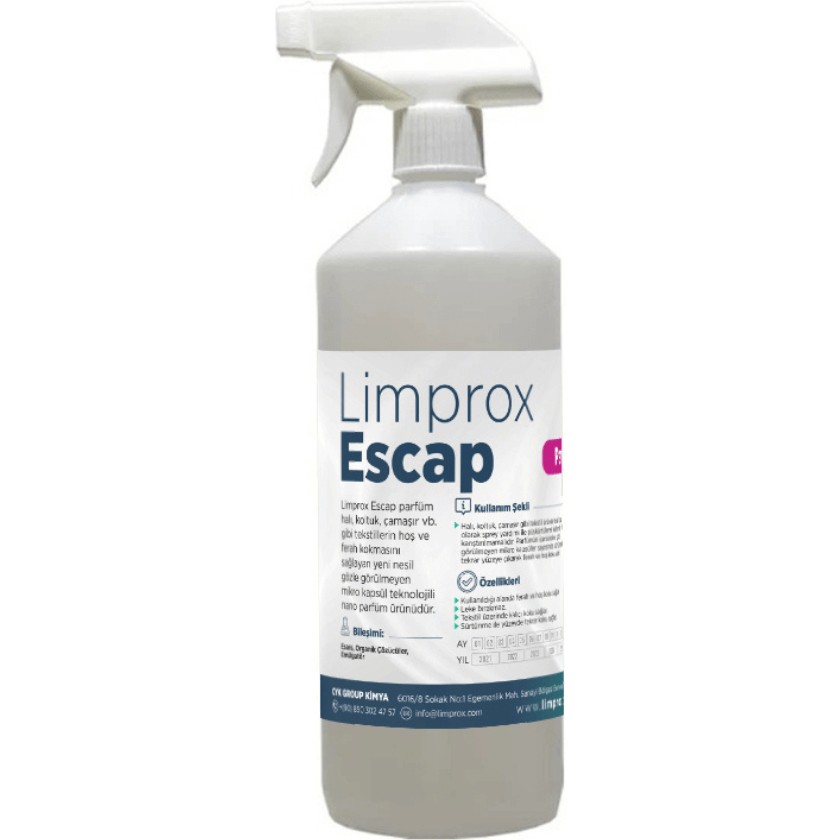 Limprox Escap Nano Mikro Kapsül Parfüm 1 Litre Sprey - Halı Koltuk Çamaşır Yıkama Tekstil Parfümü Parfümler Fiyatı