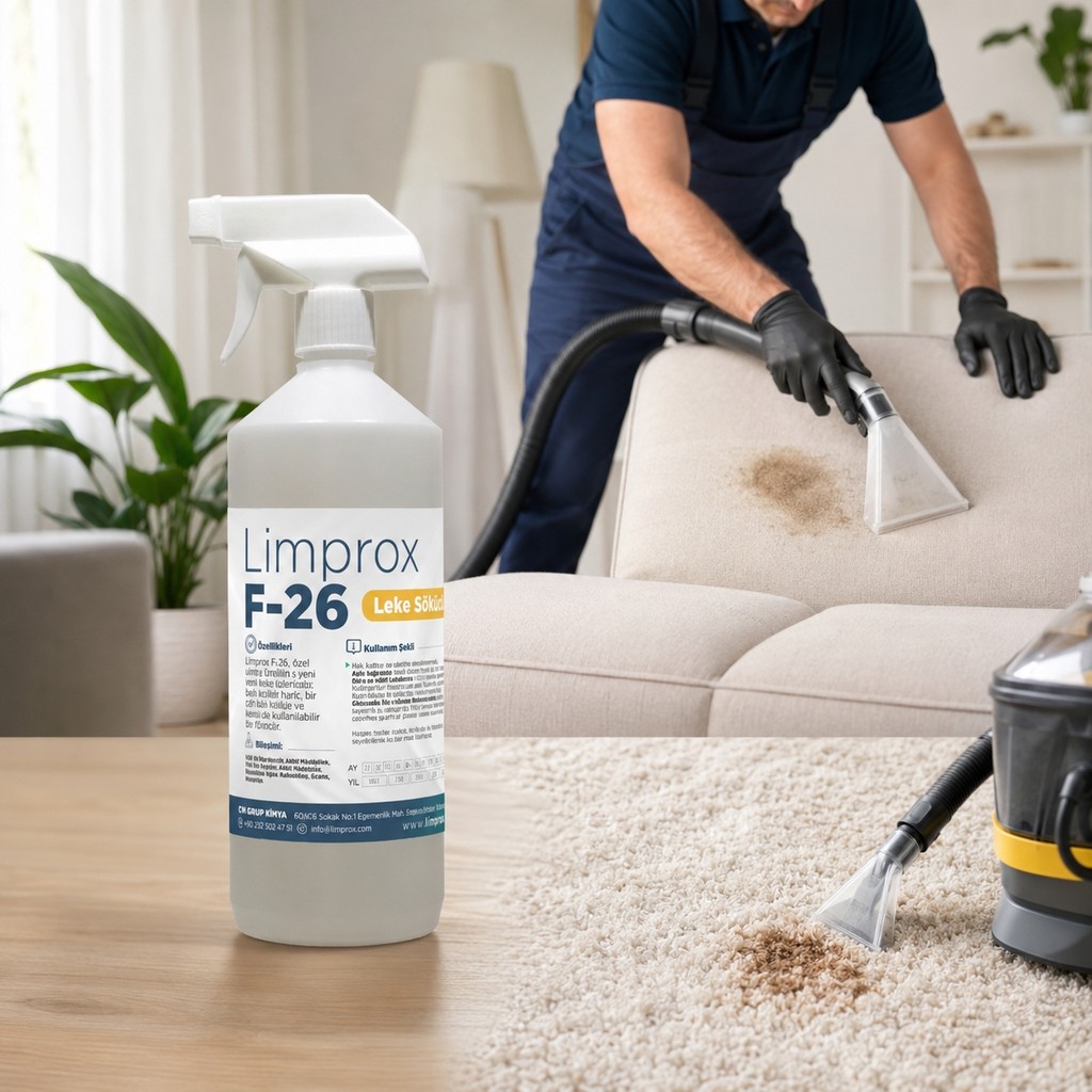 Limprox F-26 Profesyonel Halı ve Koltuk Leke Çıkarıcı Sprey 1 Litre - Genel Amaçlı Leke Sökücü Temizleyici - 1 lt Koltuk Fiyatı