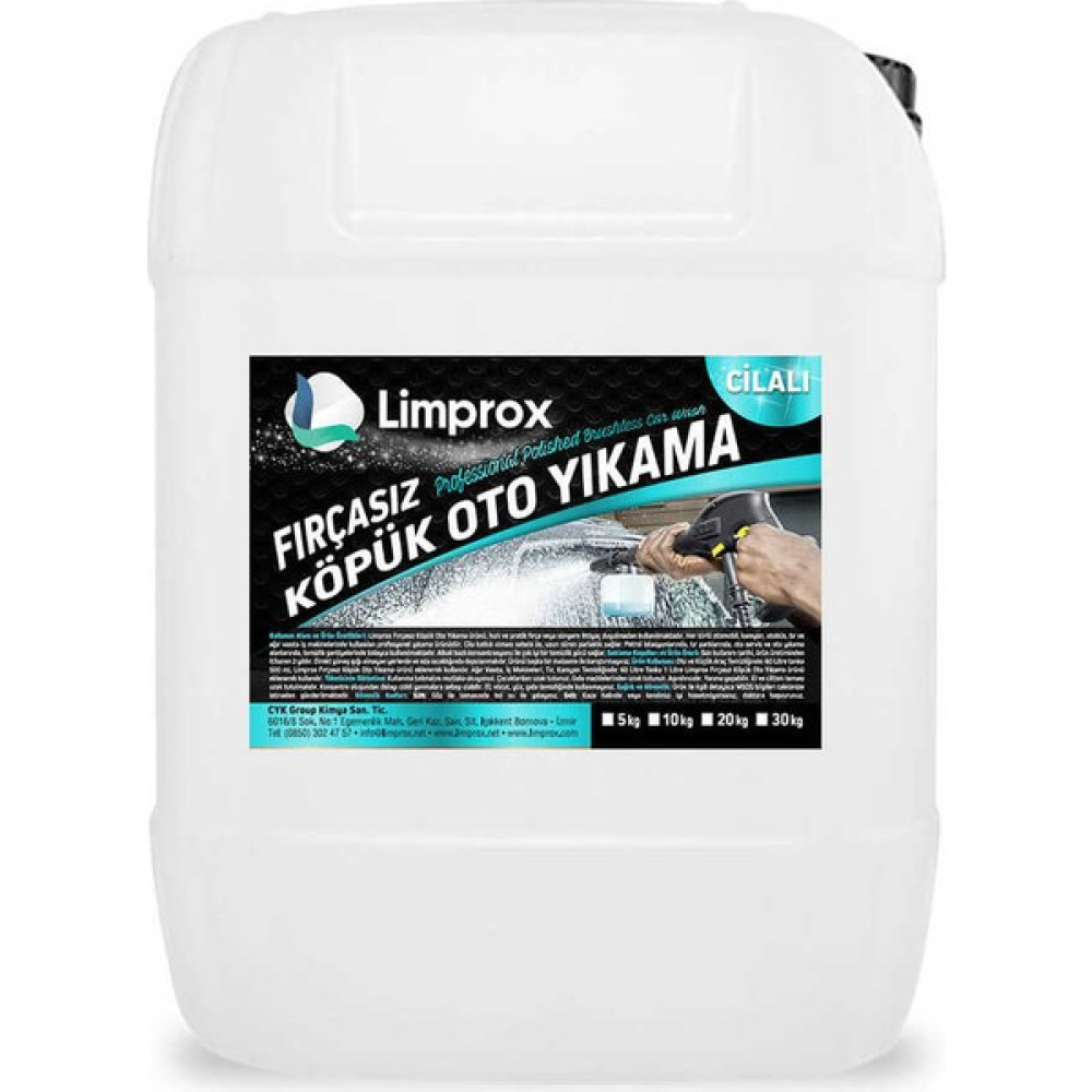 Limprox Konsantre Fırçasız Oto Yıkama Köpük Şampuanı | 10 kg Oto Yıkama Ürünleri Fiyatı