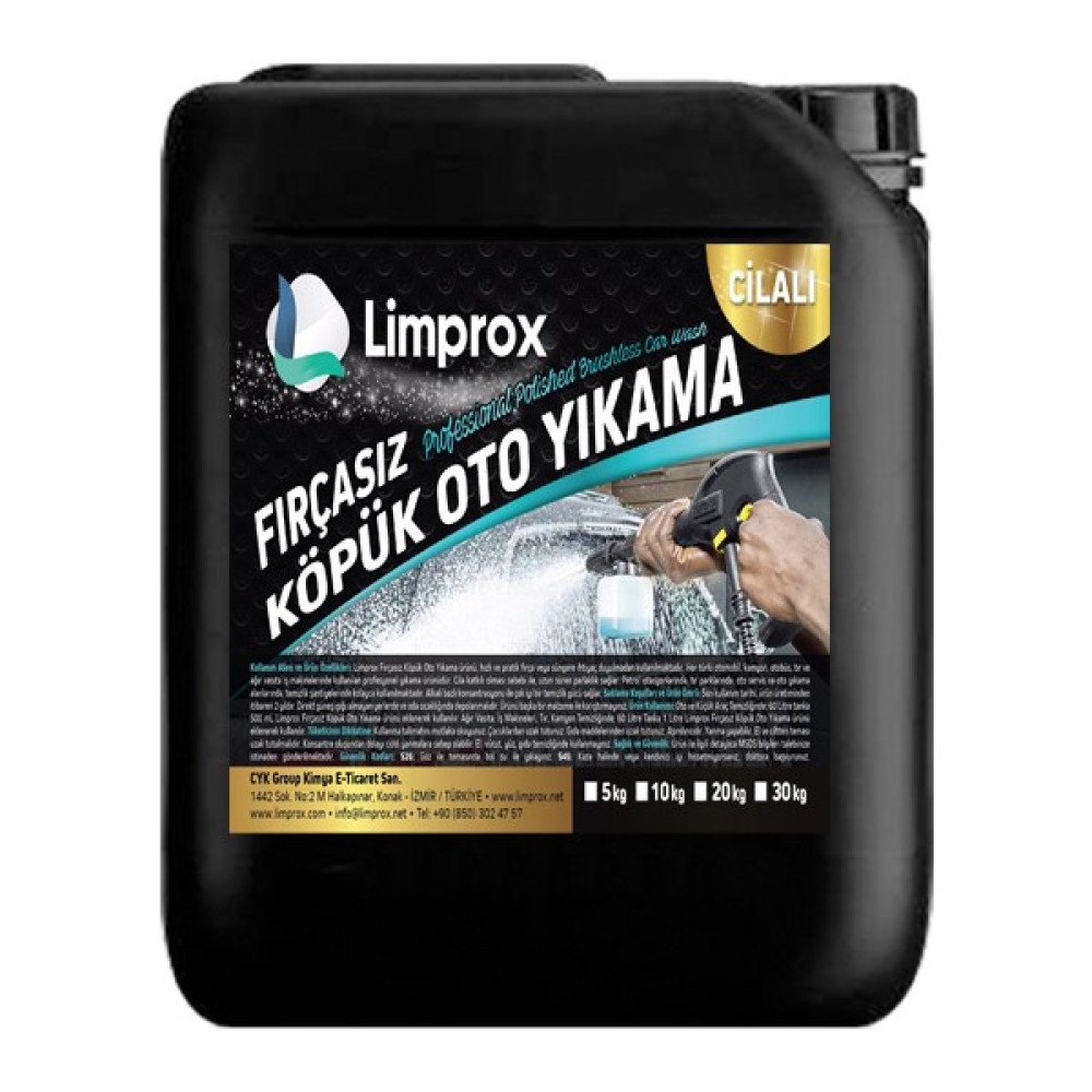 Limprox Konsantre Fırçasız Oto Yıkama Köpük Şampuanı | 5 Kg Oto Yıkama Ürünleri Fiyatı