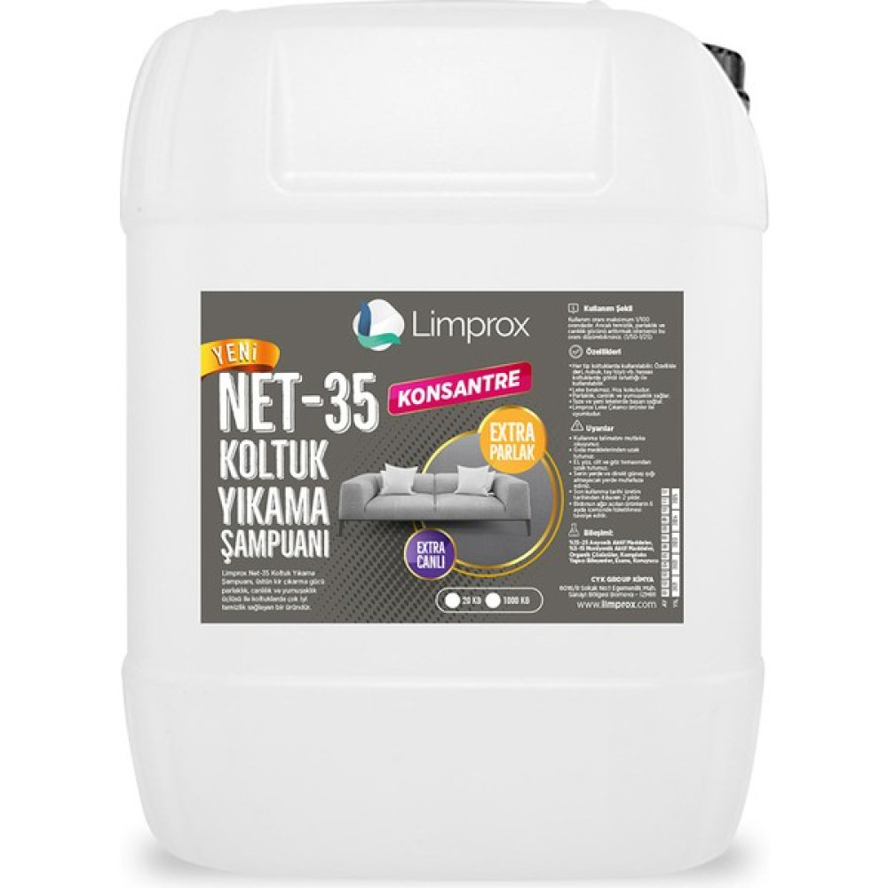 Limprox NET35 Koltuk Yıkama Şampuanı 10 lt Halı Şampuanı Fiyatı