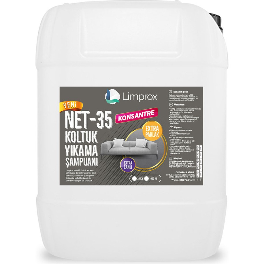 Limprox NET35 Koltuk Yıkama Şampuanı 10 lt Koltuk Fiyatı