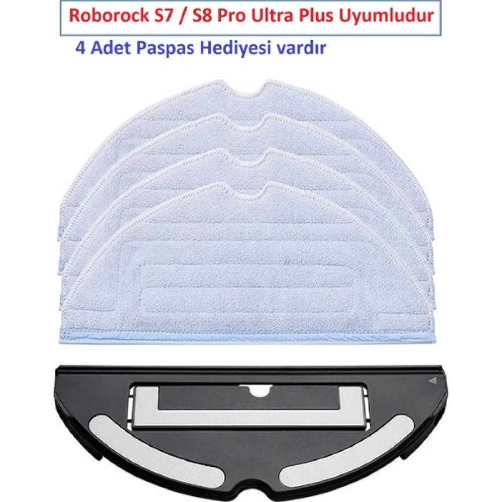 Lin Grup Roborock S7+ / S8+ Ultra Pro Uyumlu Mop Tutucu Aparat ve 4 Adet Paspas - 1 Adet Elektrikli Süpürge Aksesuarları Fiyatı