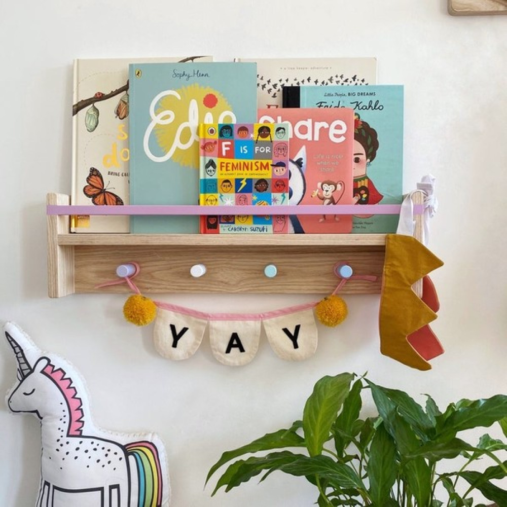 Lina Ahşap Diyarı Ahşap Çocuk Odası Bebek Odası Montessori Raf, Kitaplık, Askılık Kitaplık Fiyatı