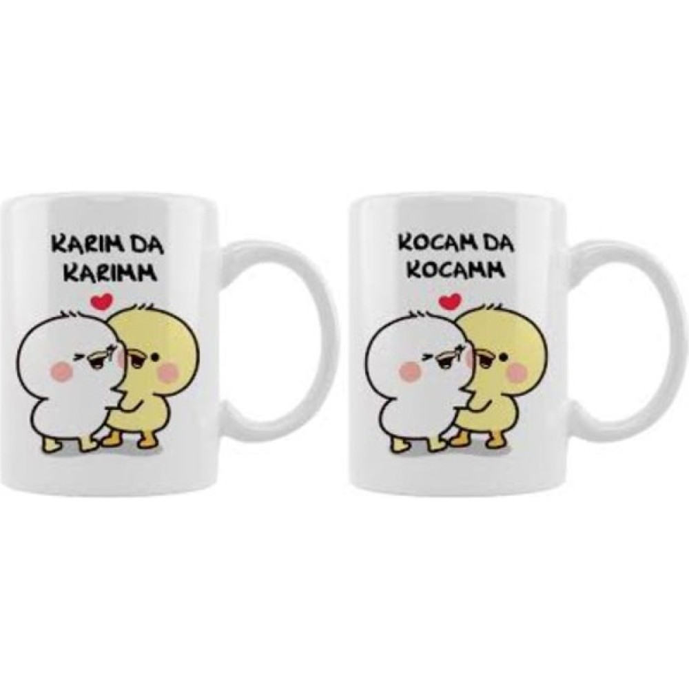 Lina Hediyelik Eşya 2 Kişilik Karım Da Karım Kocam Da Kocam Kupa Bardak - Beyaz Fincan / Bardak / Kahve Takımı Fiyatı