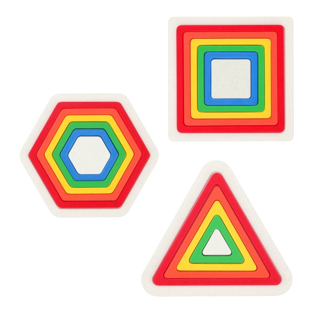 Lina Hobby Renkli Geometrik Şekiller - Montessori Eğitici Zeka Oyunu Seti - 3 Lü Şekil Set 3D Kare Üçgen Altıgen Diğer Fiyatı