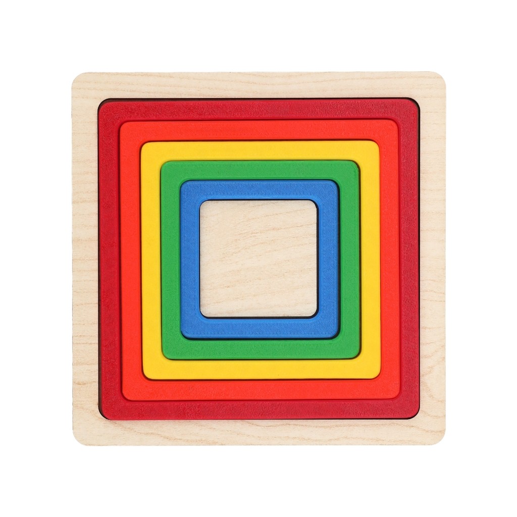 Lina Hobby Renkli Geometrik Şekiller - Montessori Eğitici Zeka Oyunu Seti - Kare Ahşap Altlıklı Diğer Fiyatı