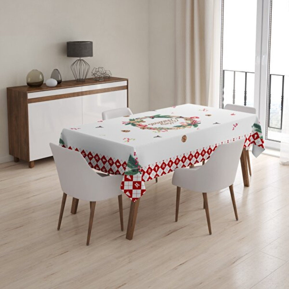 Lina Home 160X220CM Dijital Baskılı Yılbaşı Merry Christmas Noel Desenli Leke Tutmaz Dertsiz Masa Örtüsü Model 00008 - 160 x 220 cm - Renkli Masa Örtüsü Fiyatı