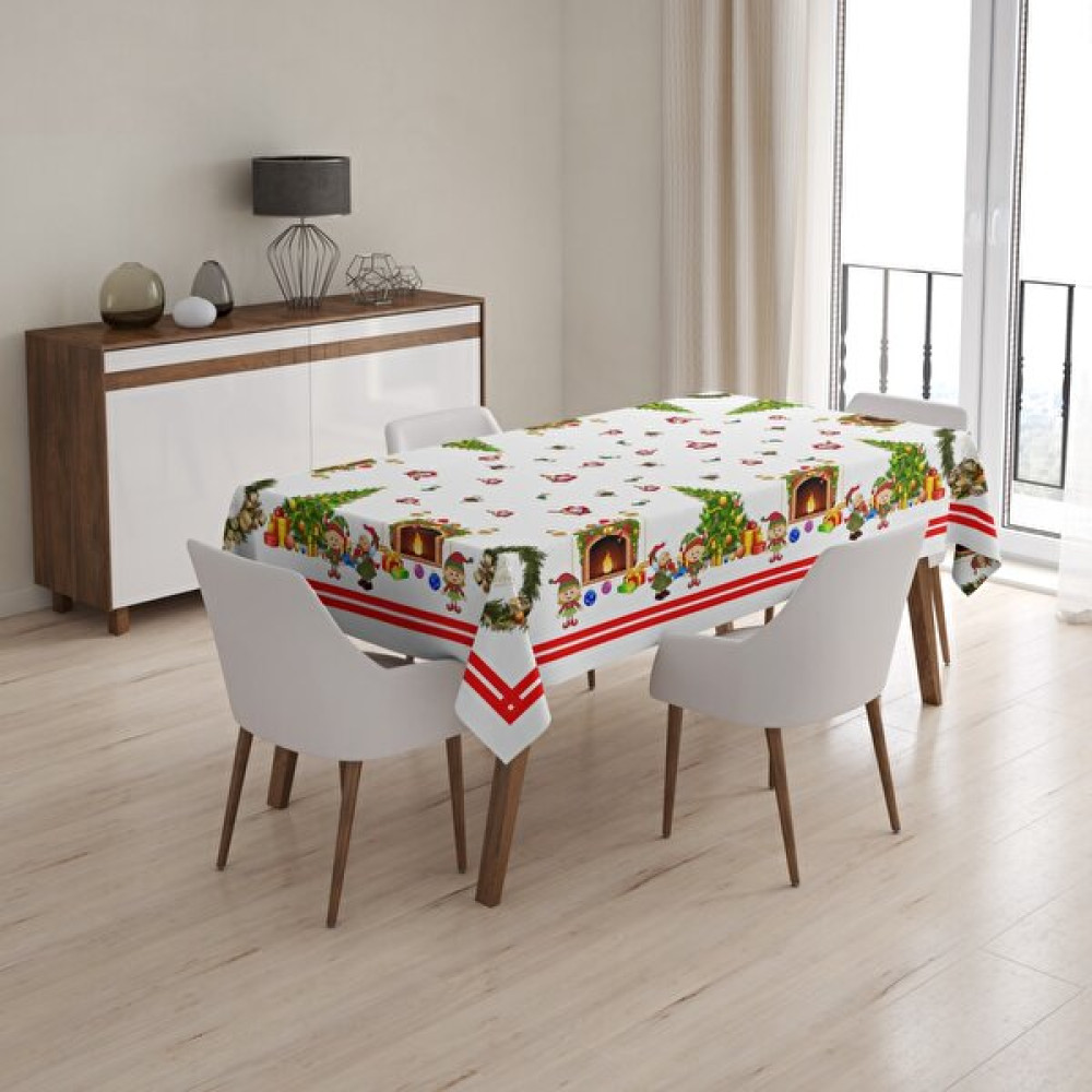 Lina Home 160X220CM Dijital Baskılı Yılbaşı Merry Christmas Noel Desenli Leke Tutmaz Dertsiz Masa Örtüsü Model 00019 - 160 x 220 cm - Renkli Masa Örtüsü Fiyatı