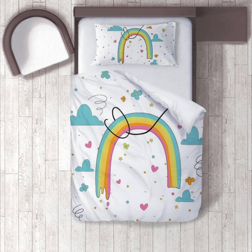 Lina Home Bebek, Çocuk Odası Micro Pamuk Saten Tek Kişilik Nevresim Takımı Model 01386 - Renkli - 160 x 220 cm Nevresim Takımı Fiyatı