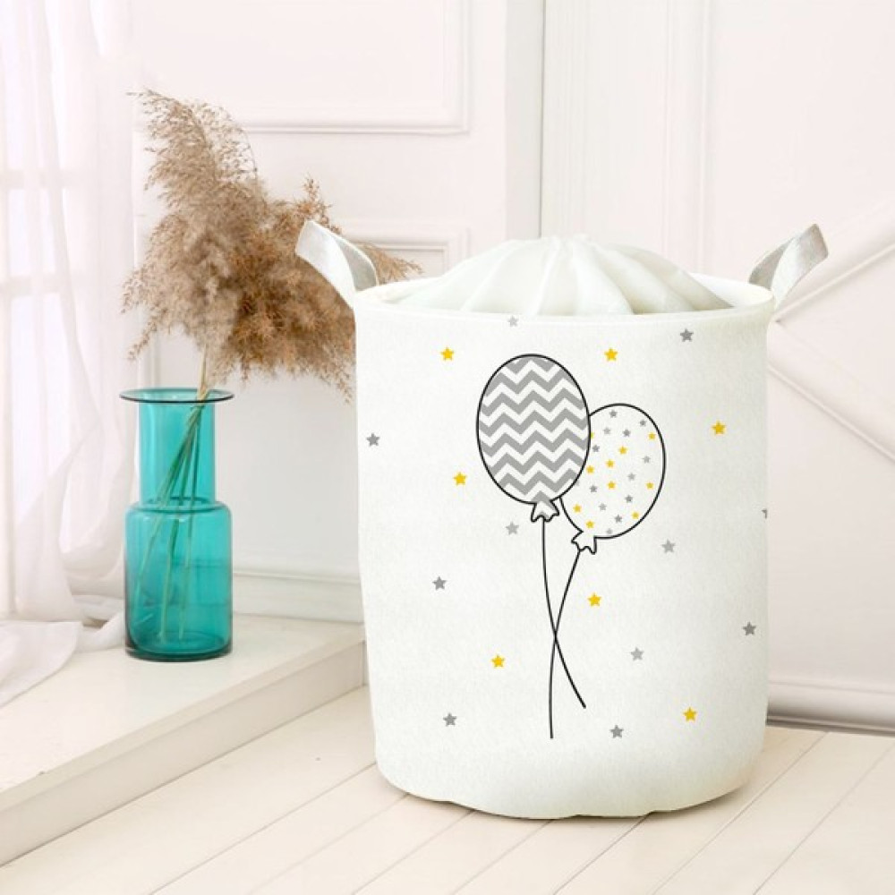 Lina Home Çocuk Odası Katlanabilir Kirli Çamaşır ve Oyuncak Sepeti Çok Amaçlı Oyuncak Saklama Kutusu Sepet Model 01394 - Beyaz - Sarı - 30x50cm Sepet Fiyatı