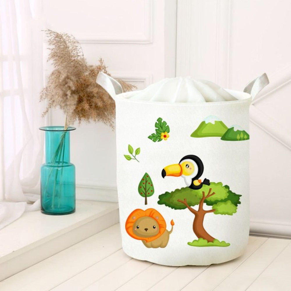 Lina Home Çocuk Odası Katlanabilir Kirli Çamaşır ve Oyuncak Sepeti Çok Amaçlı Oyuncak Saklama Kutusu Sepet Model 40025 - Beyaz - Kahverengi - 30x50cm Sepet Fiyatı
