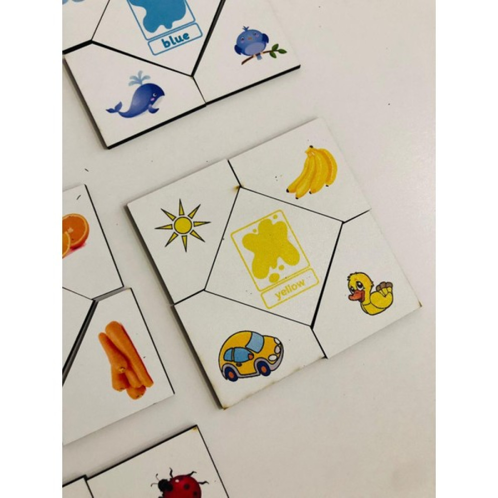 Lina Lazer Ingilizce Renkleri Öğreniyorum Okul Öncesi Bebek Eğitici Oyuncak Ahşap Eşleme Puzzle Eğitici Oyuncak Fiyatı