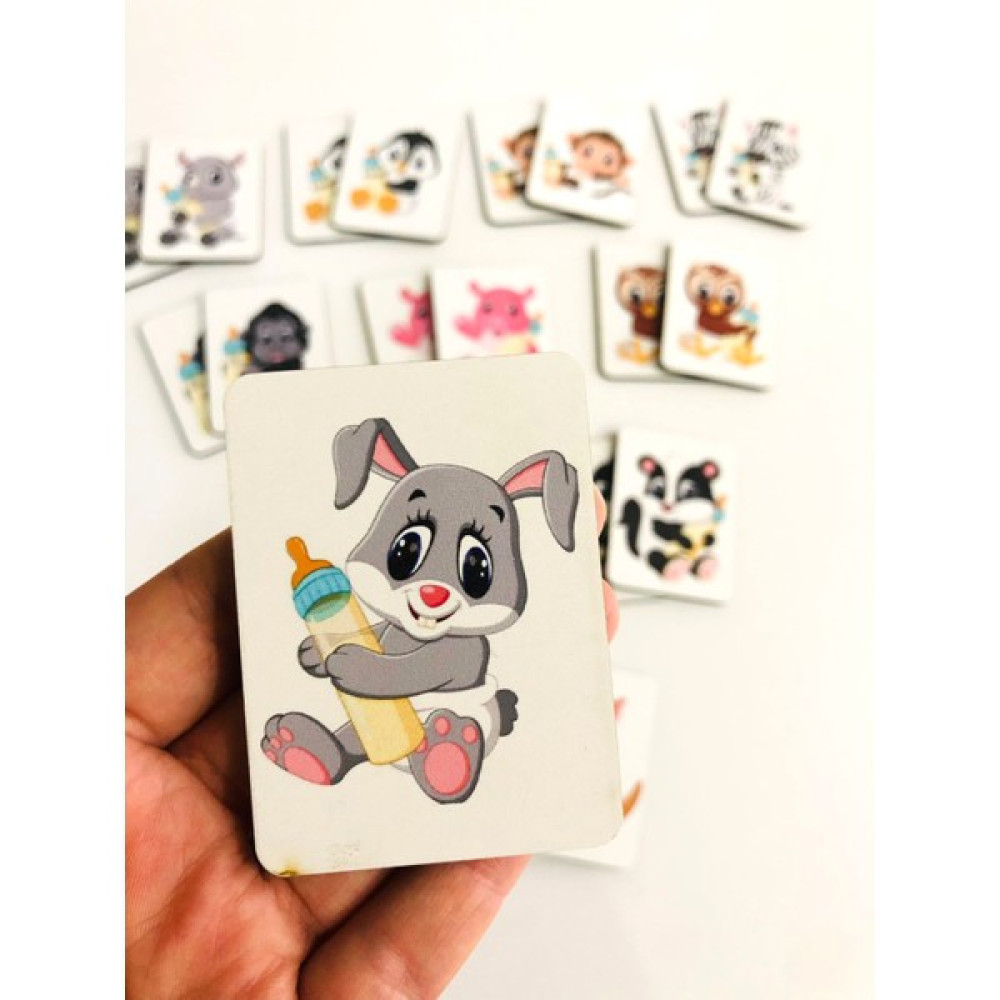 Lina Lazer Zeka Kartları Sevimli Hayvanlar Eşleştirme Oyunu Hafıza Kartı Ahşap Eğitici Puzzle Oyuncak Eğitici Oyuncak Fiyatı
