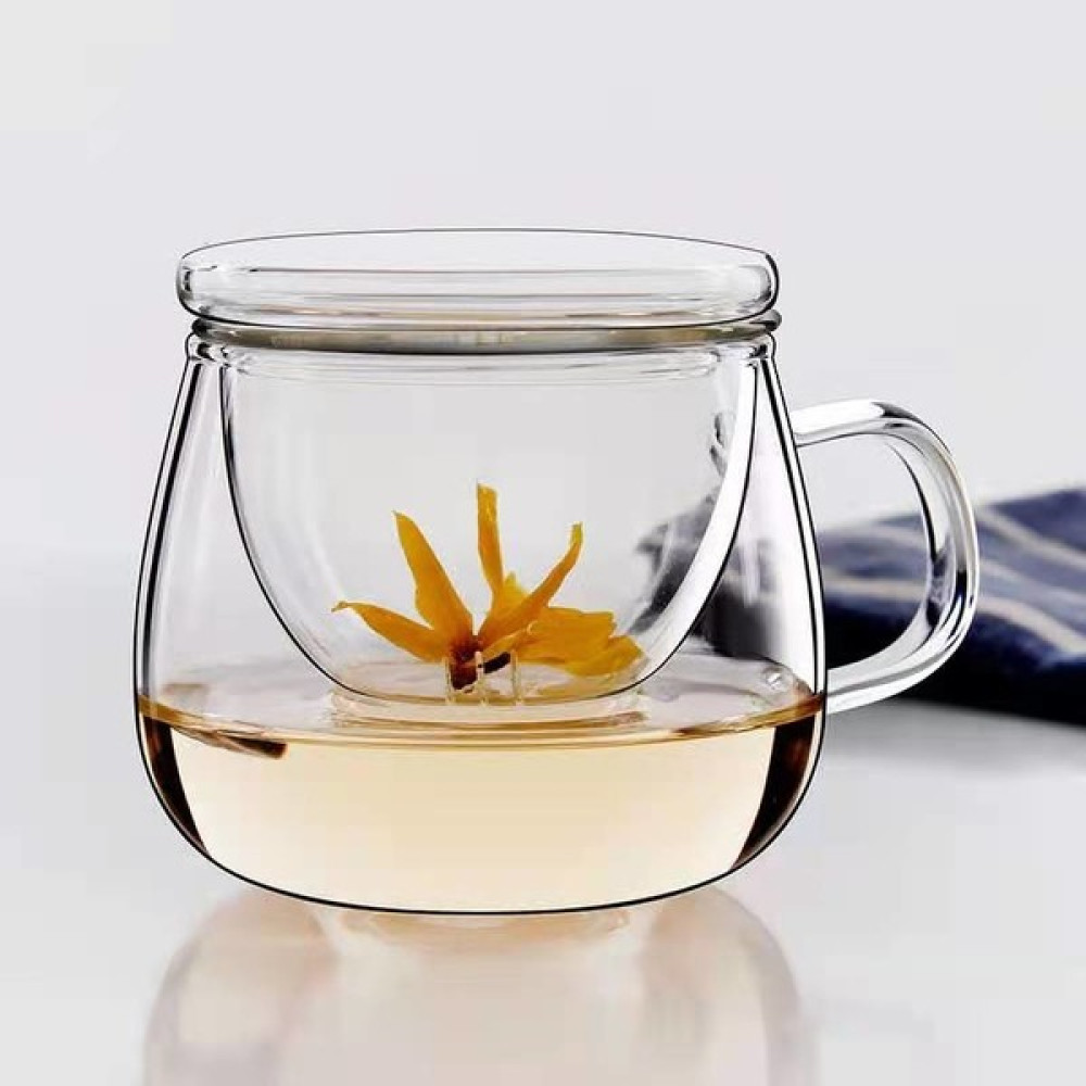 Linan Ware Cam Kapaklı Demleme Süzgeçli Isıya Dayanıklı Borosilikat Camdan Kupa Bardak 300 ml Fincan / Bardak / Kahve Takımı Fiyatı