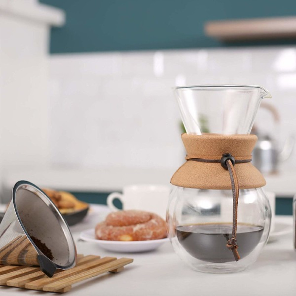 Linan Ware Chemex Filtre Kahve Demleme, Çelik Filtre Aparatlı, Isıya Dayanıklı Borosilikat Cam 600 ml Çay / Çaydanlık Setleri Fiyatı