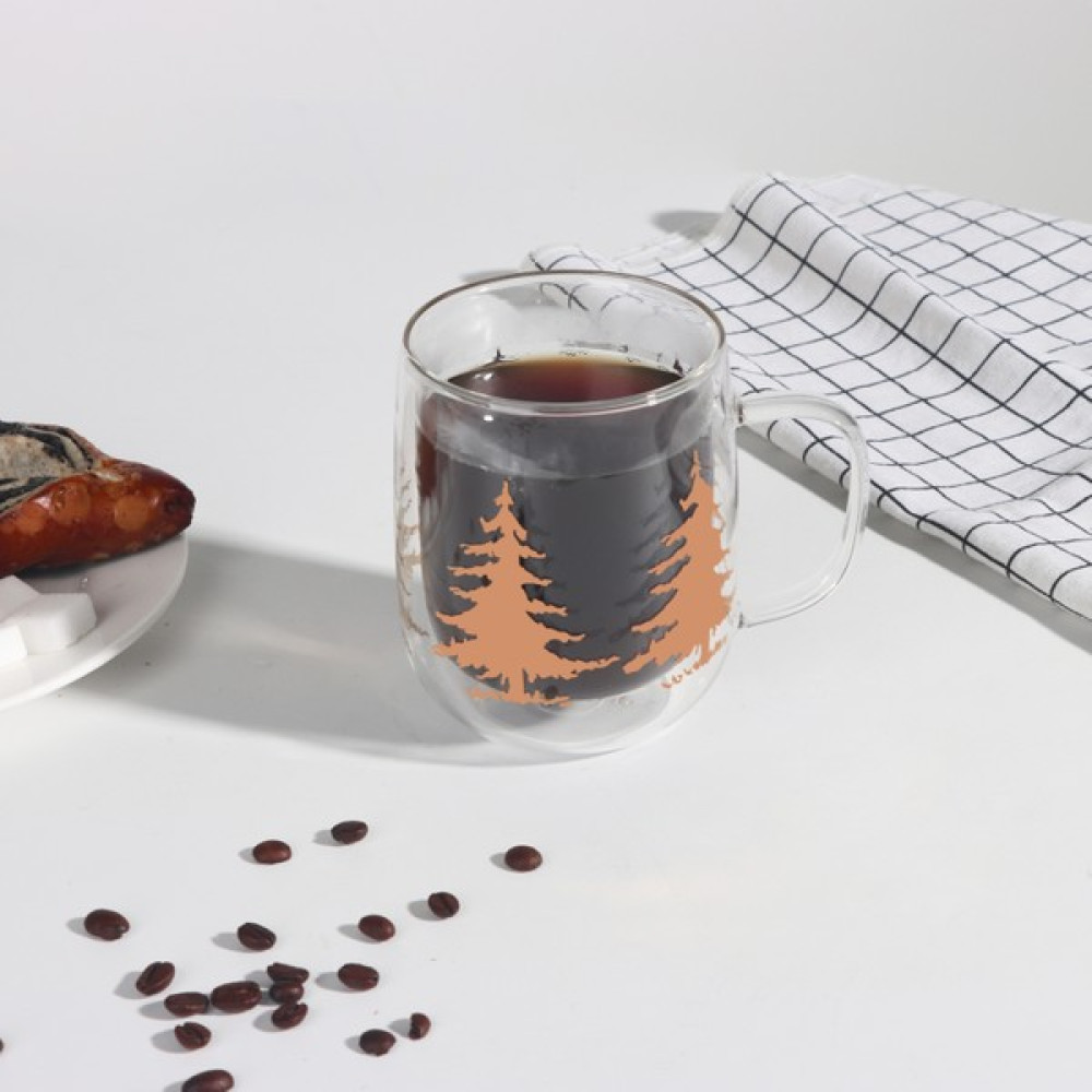 Linan Ware Çift Cidarlı Cam Bardak Hediyelik Kupa, 500 ml - Şeffaf Fincan / Bardak / Kahve Takımı Fiyatı