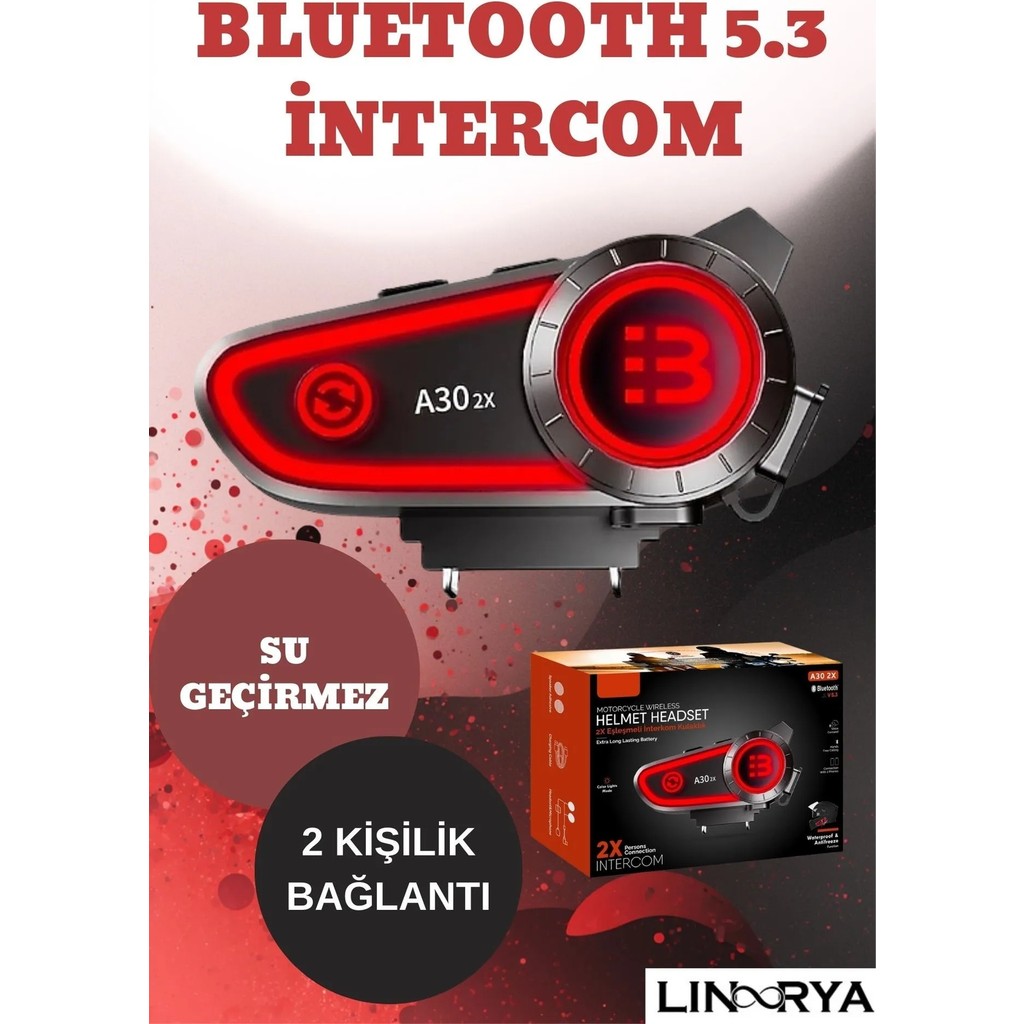 Linarya Blıc A30 2x Bluetooth Eşleşmeli Motosiklet Kask Kulaklığı Intercom Kulaklık Diğer Fiyatı