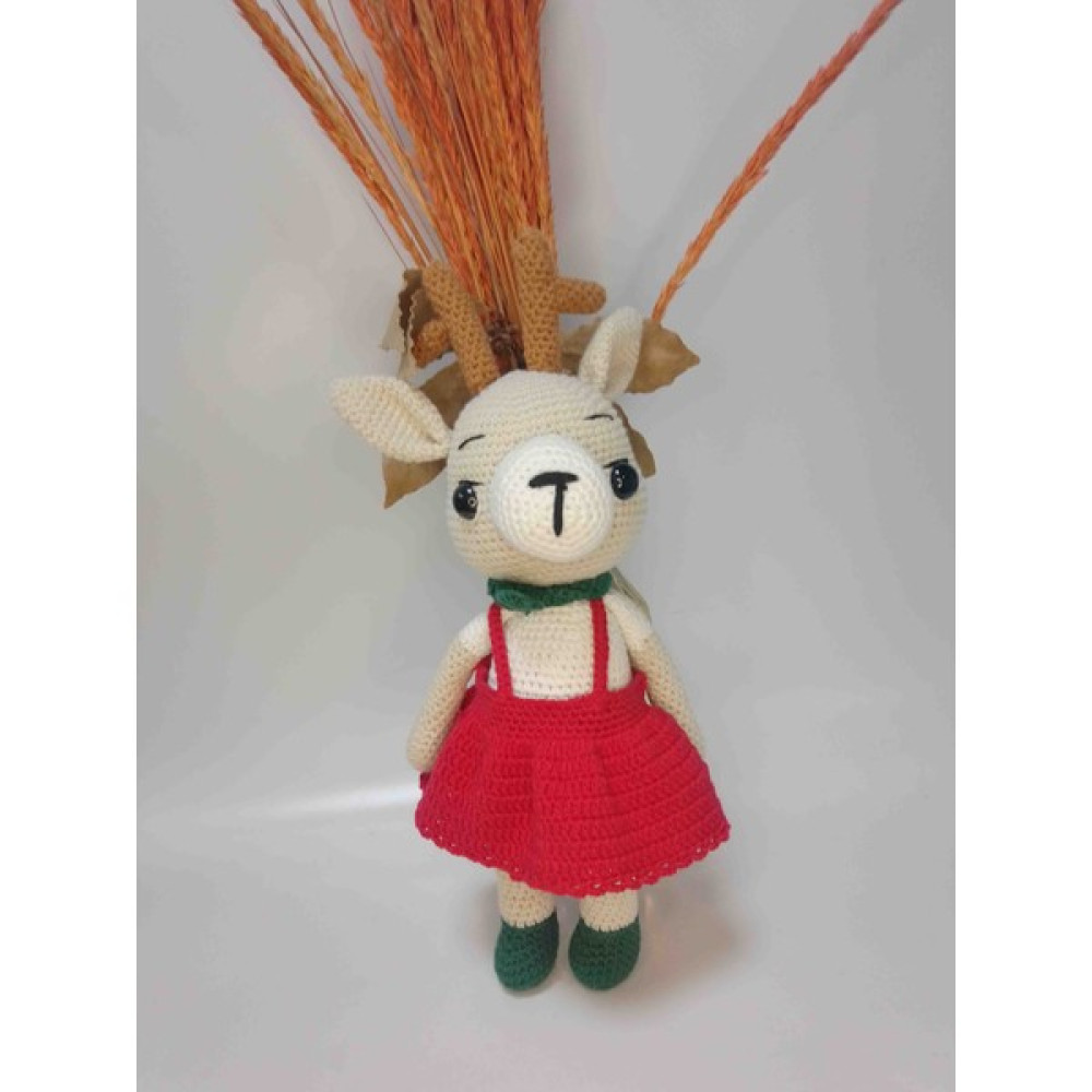 Linas Collection El Yapımı Kız Geyik Amigurumi Bebek - Kırmızı Oto Boyaları Fiyatı