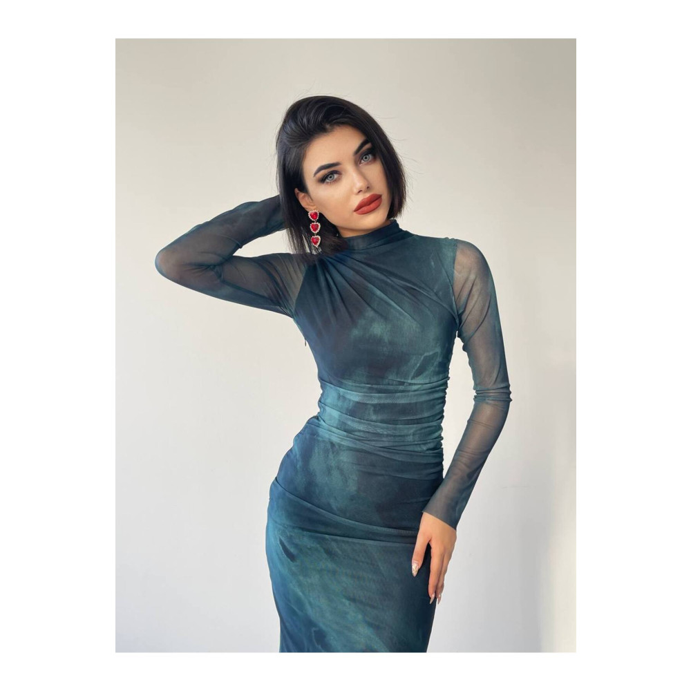 Linda Fashion TM Linda Fashion Tül Elbise Lacvert L Beden Elbise Fiyatı