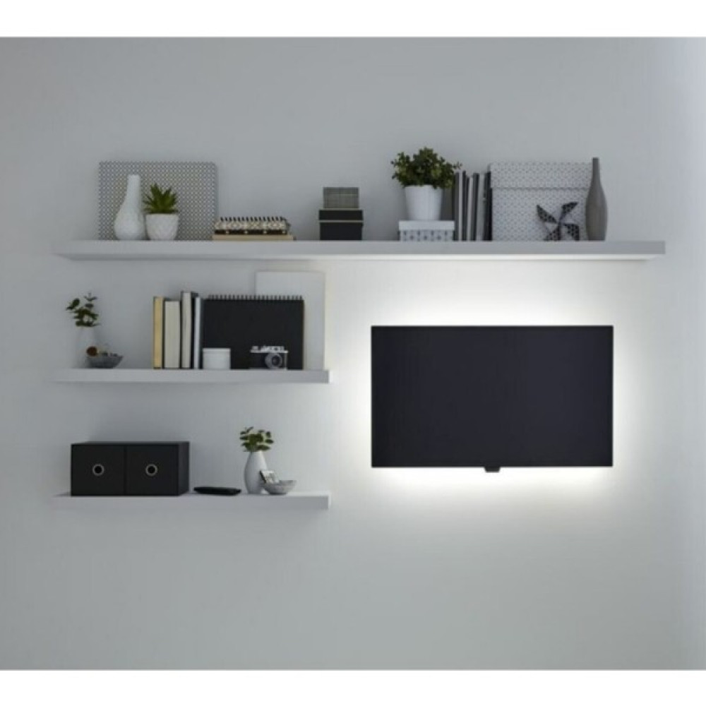 LİNDE HOME 3lü Duvar Rafı Tv Rafı Salon Dekorasyonu - Beyaz Tv Ünitesi / Sehpası Fiyatı