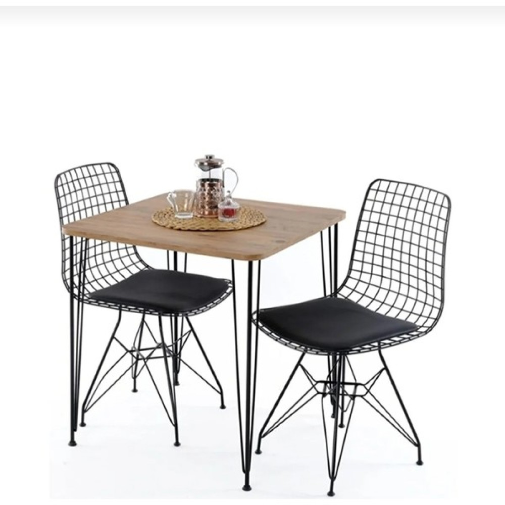 Lindeco 60X60CM Mutfak Masası Balkon Masası Masa Sandalye Takımı Mutfak Masa Takımları - Kahverengi Masa - Sandalye Seti / Takımı Fiyatı
