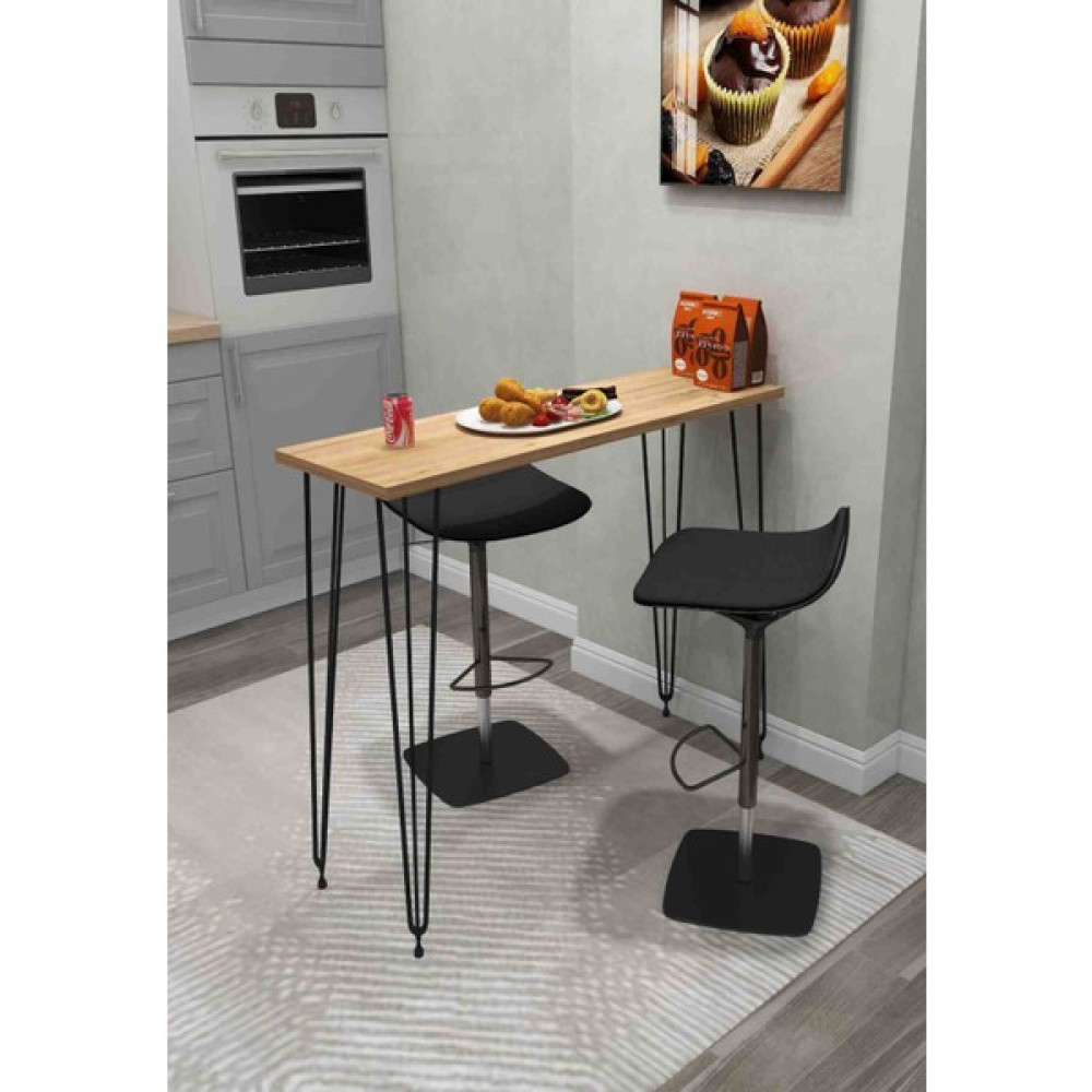 Lindeco 90X35 Bar Masası Mutfak Masası Balkon Masası - Kahverengi Yemek & Mutfak Masası Fiyatı