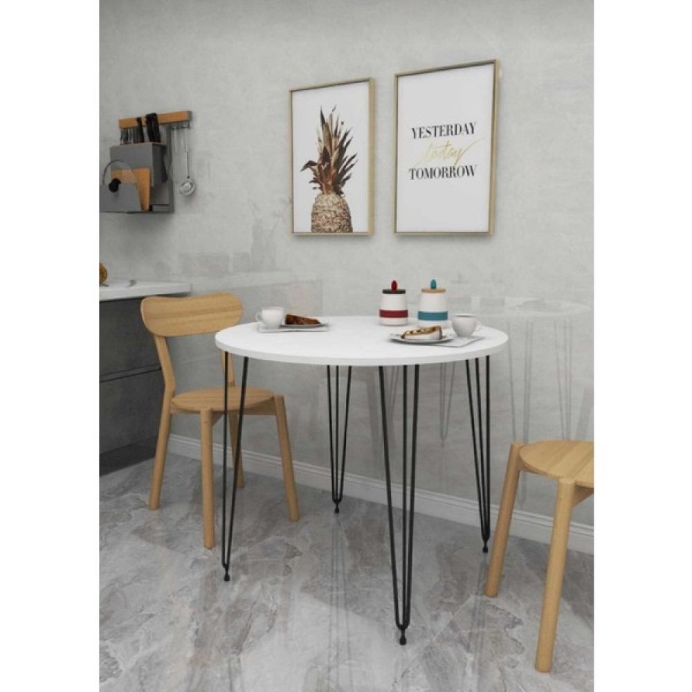 Lindeco 90X90 Yuvarlak Masa Mutfak Masası - Beyaz Yemek & Mutfak Masası Fiyatı