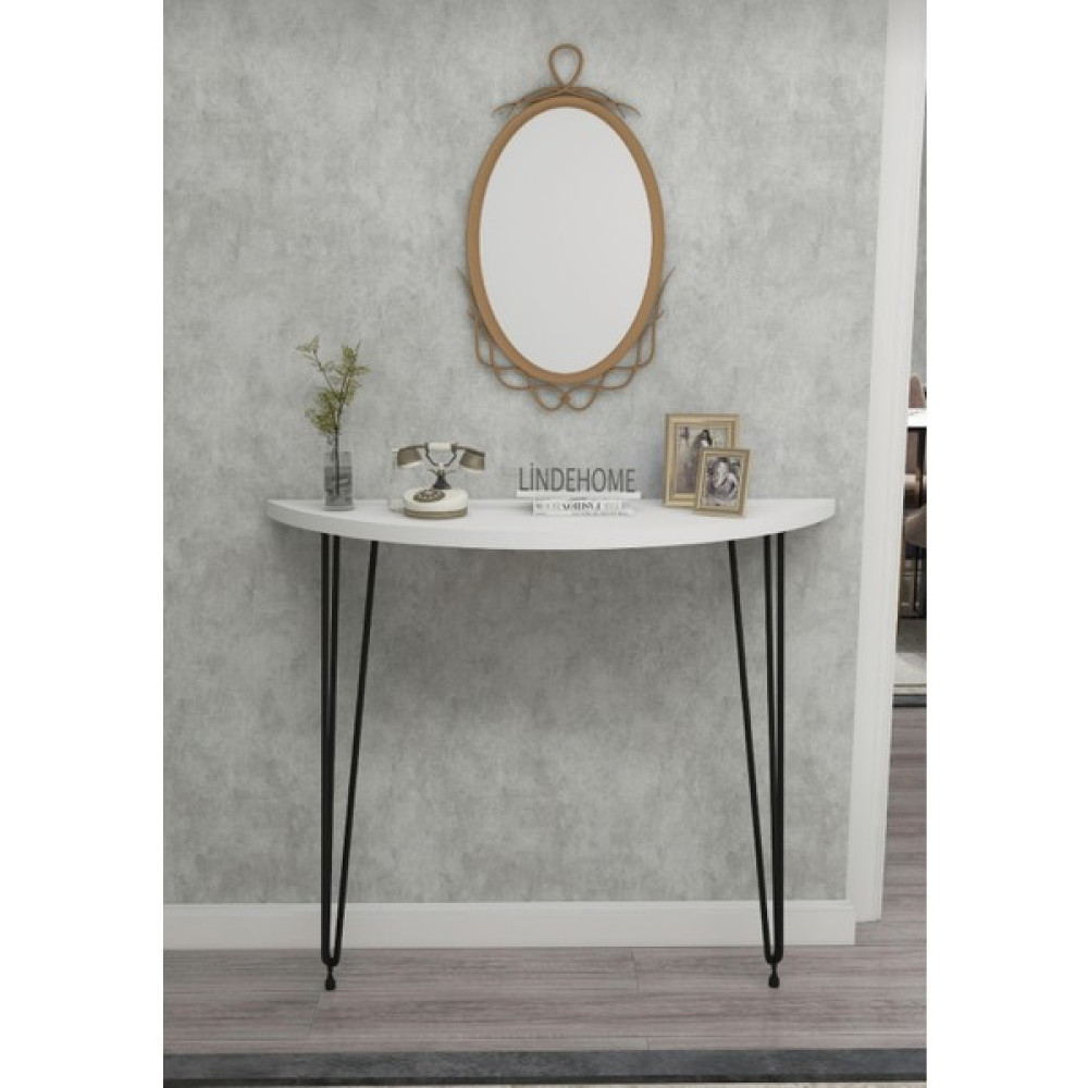 Lindeco Dresuar & Petek Üstü Raf Antre Hol Dekorasyonu 80 x 18 cm - Beyaz Dresuar / Makyaj Masası Fiyatı