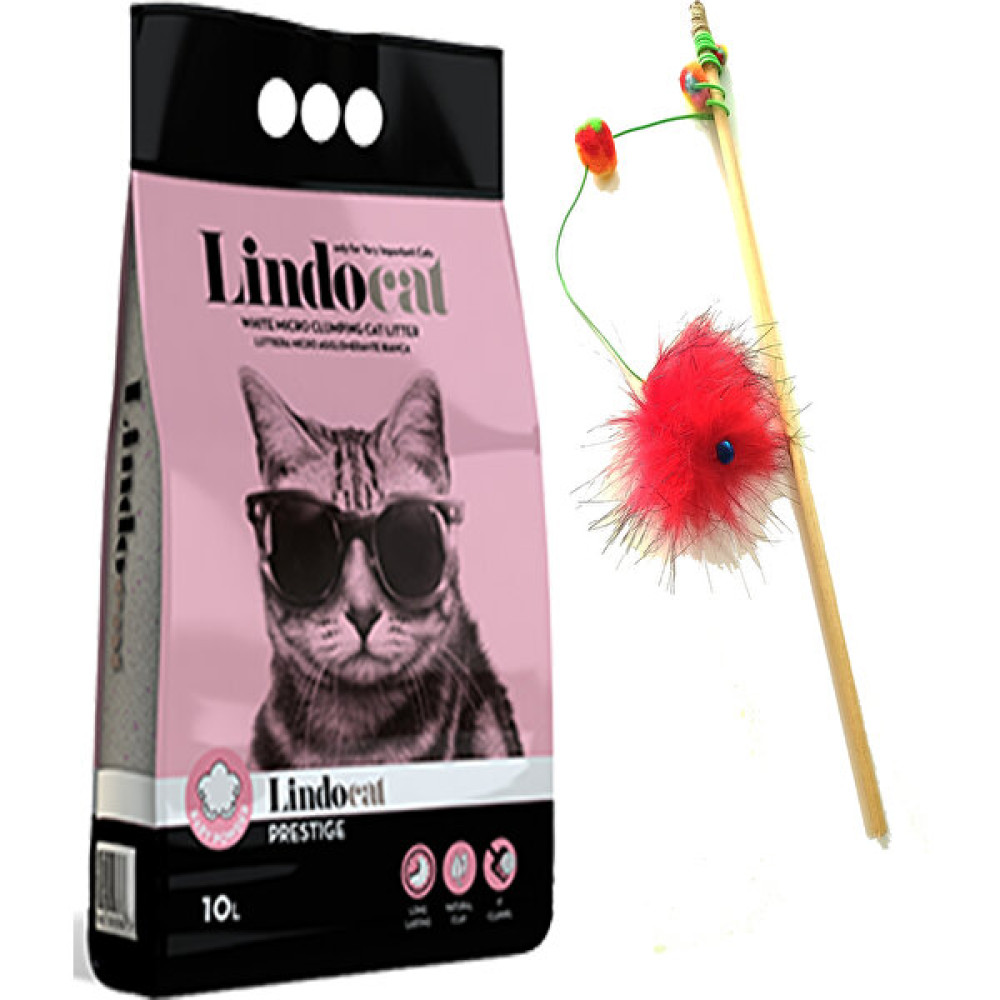 Lindocat Bebek Pudralı Ince Taneli Topaklaşan Kedi Kumu 10 Lt+Zilli Lastikli Kedi Oltası Evcil Hayvan Ürünleri Fiyatı