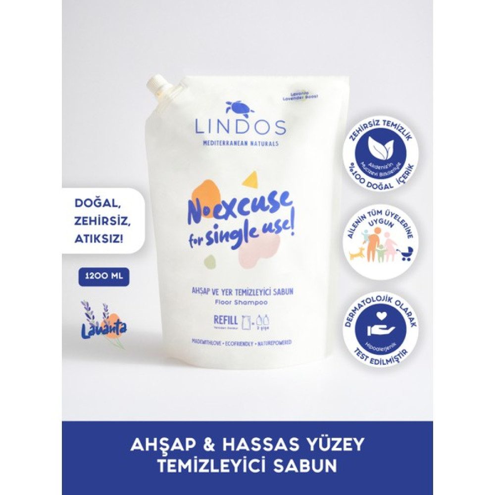 Lindos - %100 Doğal Lavanta Kokulu Ahşap Temizleyici Konsantre Vegan Parke Temizleyici Parlatıcı 1200 ml - Beyaz Parlatıcı ve Temizleyiciler Fiyatı