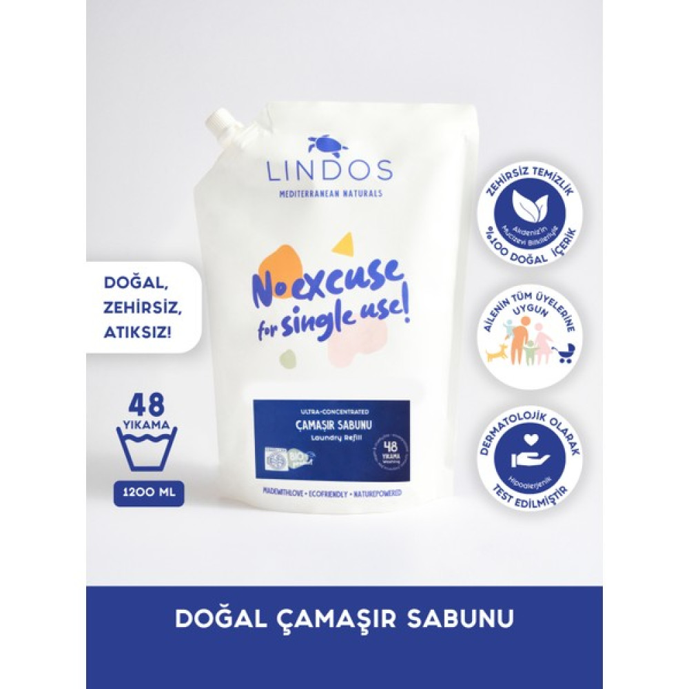 Lindos - Bitkisel Organik Gül Itır Kokulu Çamaşır Sabunu %100 Doğal Renkli Beyazlar Için Sıvı Deterjan 1,2 L - 1,2 lt Çamaşır Yıkama Fiyatı