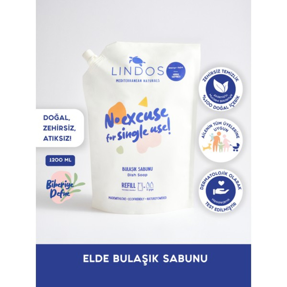 Lindos - Süper Konsantre Defne Biberiye Kokulu Bulaşık Sabunu %100 Bitkisel Elde Yıkama Deterjanı 1200 ml - 1,2 lt Oto Boyaları Fiyatı