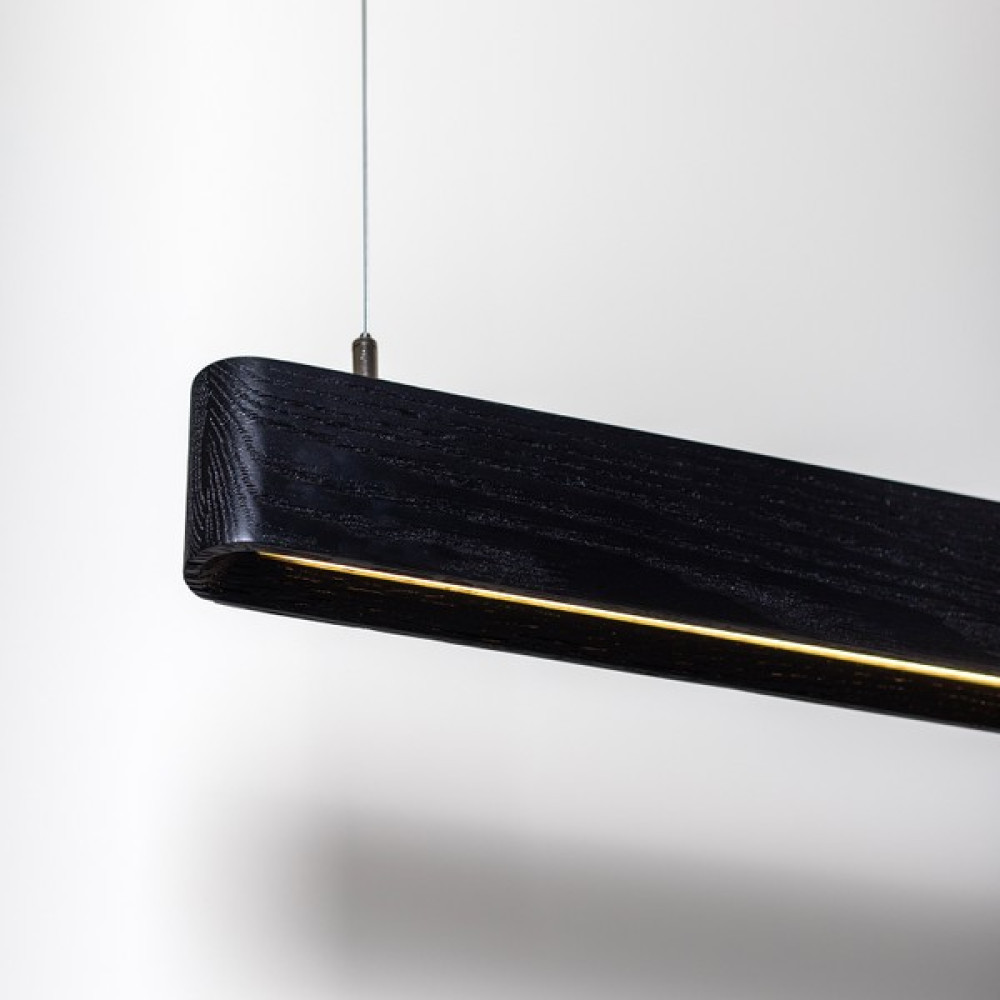 Line Minimal Soft Modern Ahşap Aydınlatma - Minimal LED Sarkıt Avize - Siyah Avize Fiyatı