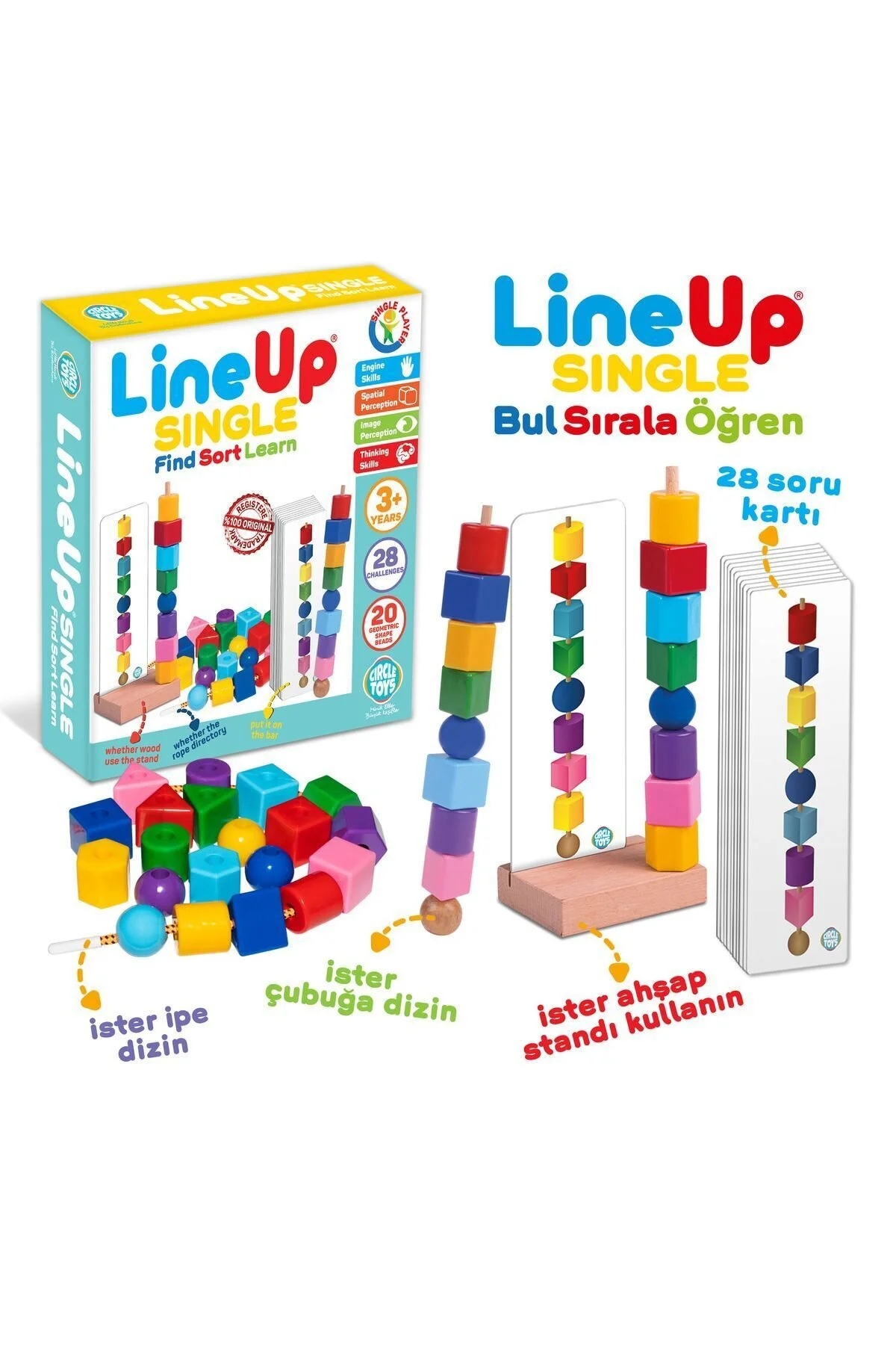 line up Lineup Single Bul Sırala Ögren - Tek Oyuncu" Eğitici Oyuncak Fiyatı