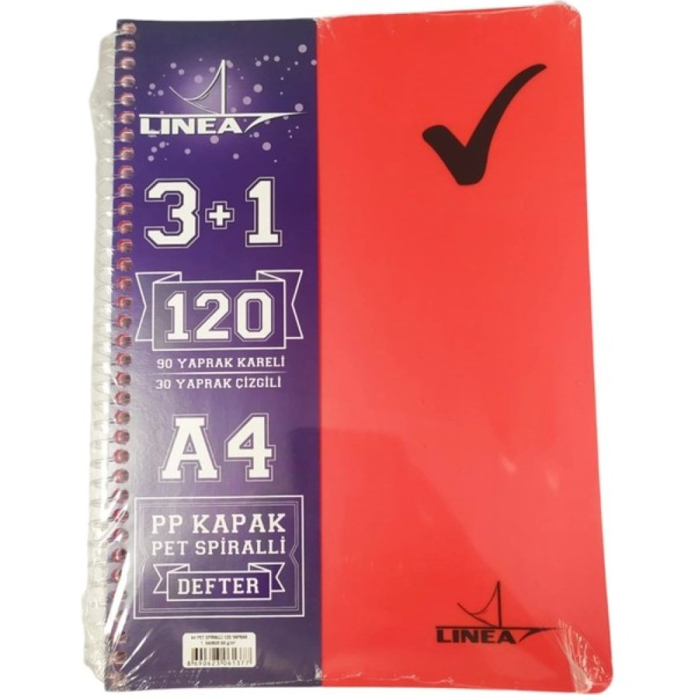 Linea Pp Kpk.spr.(3+1 ) Ayraçlı Def. 120 Yaprak (Kapak Rengi Stoktan Rastgele!) Oto Boyaları Fiyatı