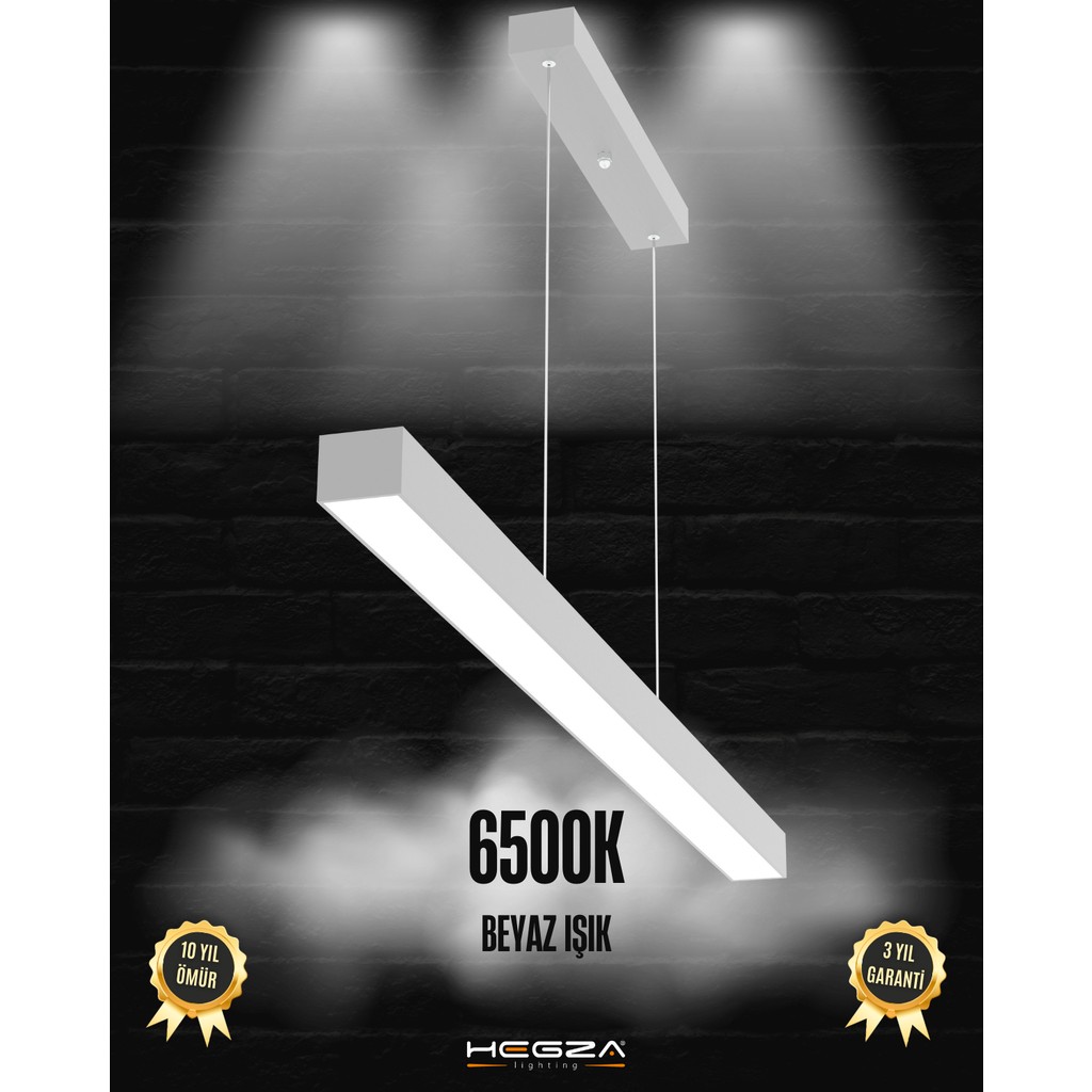 Lineer 120cm (Gri Kasa, Beyaz Işık) Ledli Modern Sarkıt Linear LED Avize Salon Mutfak Oturma Odası Yatak Odası Antre Hol Ofis LED - Gri Avize Fiyatı