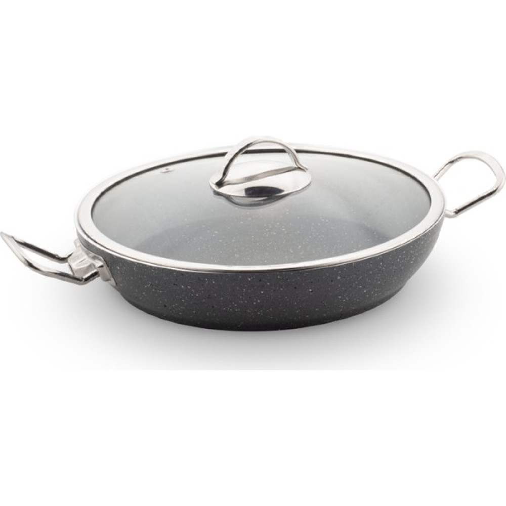 Lines Menemen Aşkı Cam Kapaklı Siyah Granit Tava - 26 cm Tavalar Fiyatı