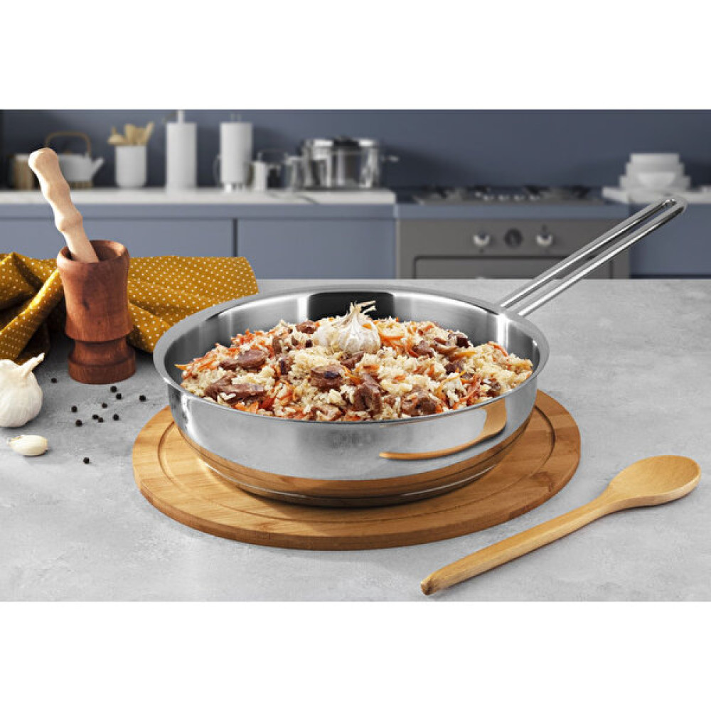 Lines Oscar Metal Kulp Çelik Tava - 28 Cm - Gümüş Tavalar Fiyatı