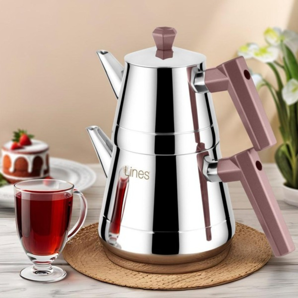 Lines Piramit Soft Kulp Paslanmaz Çelik Çaydanlık Mini Boy Çay / Çaydanlık Setleri Fiyatı