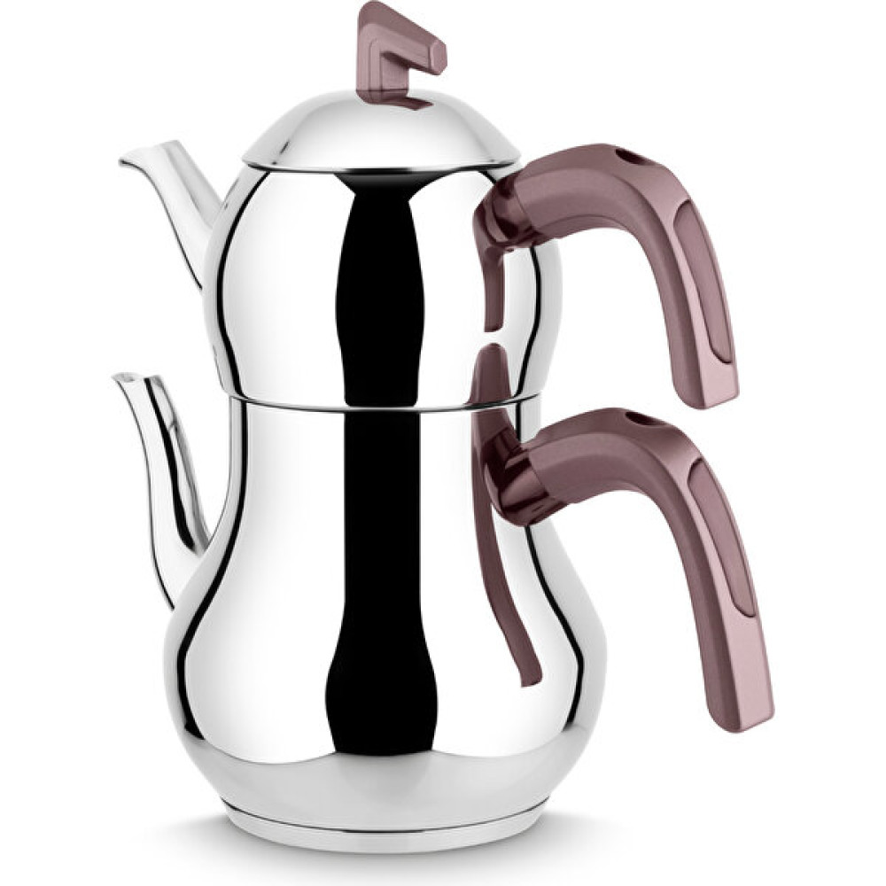 Lines Şahmeran Paslanmaz Çelik Çaydanlık Soft Kulp - Rosegold - Mini Boy Çay / Çaydanlık Setleri Fiyatı